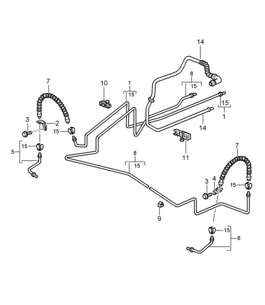 Brake line / Underbody / Rear axle / Vacuum line 987C.1 Cayman 2006-08