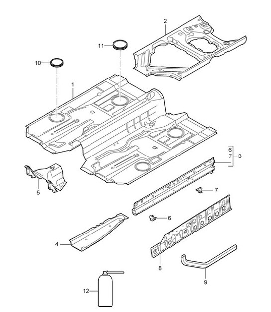 Diagram 801-020 Porsche 997 (911) MK1 2005-2008 Body