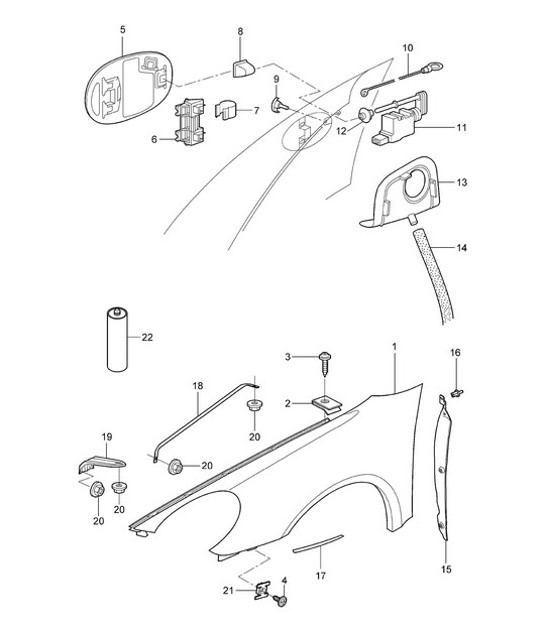 Diagram 801-040 Porsche Cayman 987C / 981C (2005-2016) Body