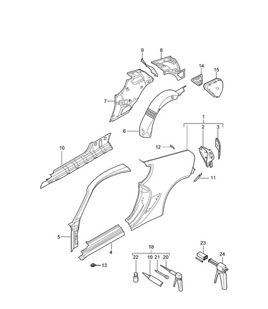 Diagram 801-050 Porsche Macan (95B) MK1 (2014-2018) Body