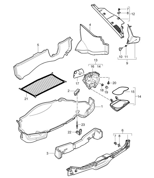 Luggage compartment - REAR - 987C.1 Cayman 2006-08