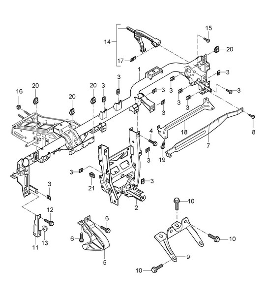 Retaining frame / Dashboard 987C.1 Cayman 2006-08