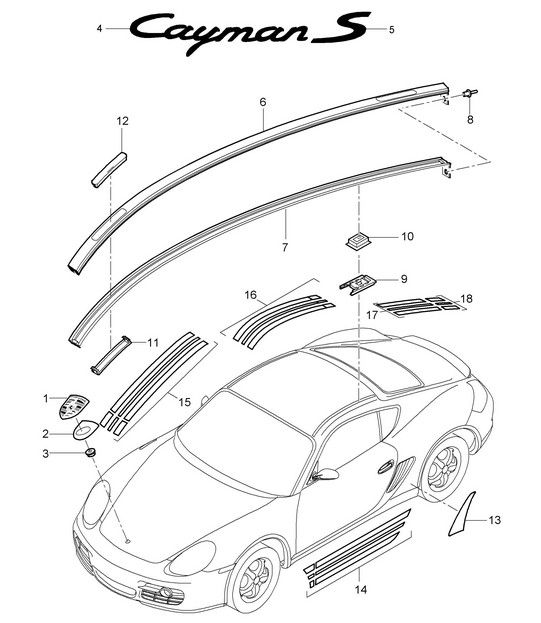 Inscriptions/Lettering / Decorative fittings / Stone guard film 987C.1 Cayman 2006-08
