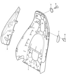 Backrest shell / Standard seat / Comfort seat 987C.1 Cayman / Cayman S 2006-08