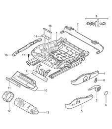 Seat frame / Standard seat / Comfort seat 987C.1 Cayman/ Cayman S  2006-08