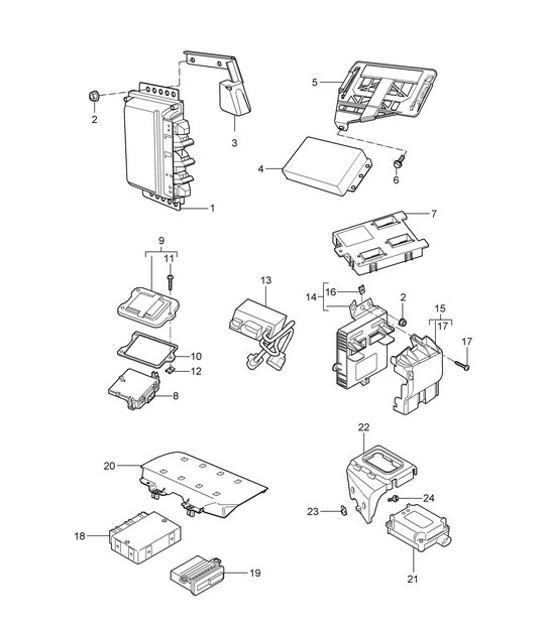 Diagram 901-003 Porsche Cayman 718C (982C) 2017>> Electrical equipment