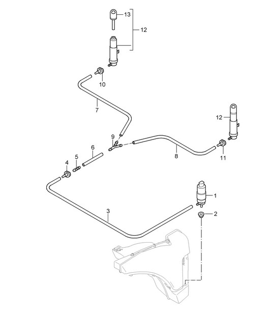 Headlight washer system - PR:288 - 987C.1 Cayman 2006-08