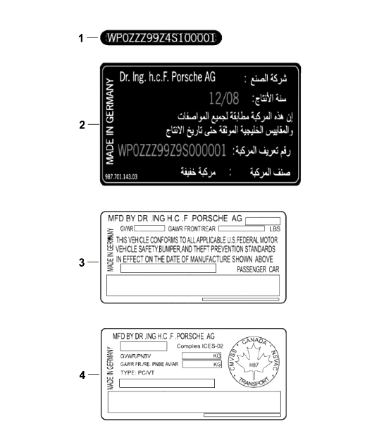 Signs / notices 987C.2 Cayman 2009-12