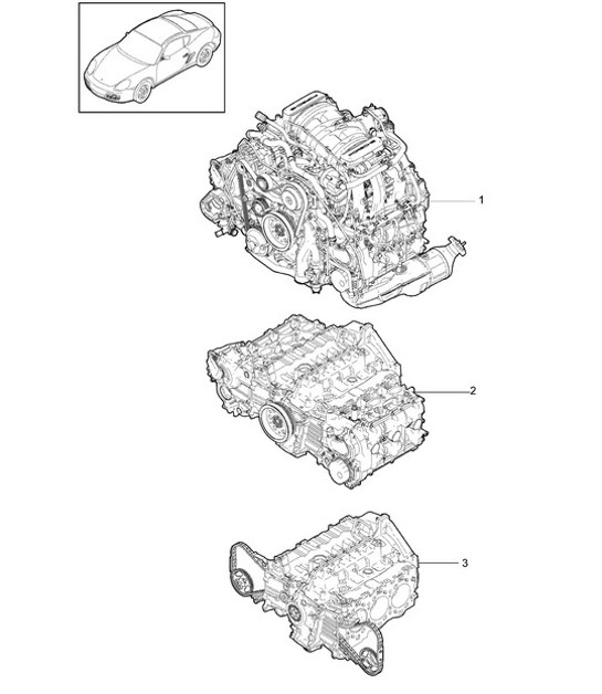 Diagram 101-000 Porsche Boxster S 981 3.4L 2012-16 引擎