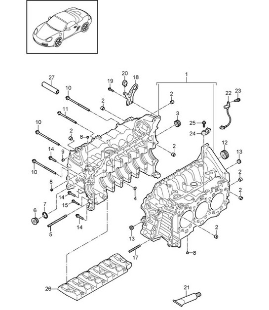 Diagram 101-005 Porsche 356 (1950-1965) Engine