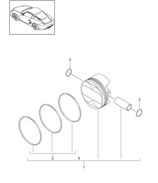 Diagram 102-005 Porsche 997 (911) MK1 2005-2008 Engine