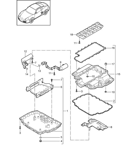 Oil sump 987C.2 Cayman 2009-12