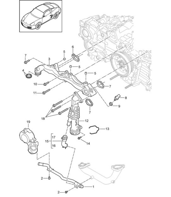 Diagram 105-003 Porsche 997 (911) MK1 2005-2008 Engine