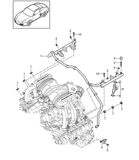 Diagram 107-007 Porsche Cayenne S V8 4.2L Diesel 382 CV Motore