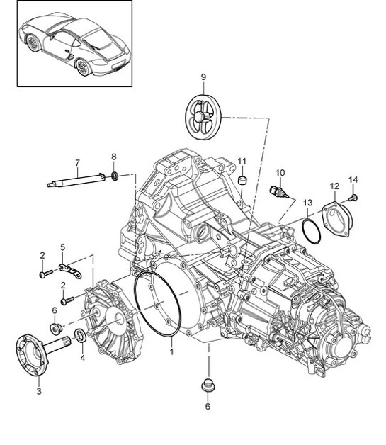 Diagram 302-005 Porsche Boxster 986/987/981 (1997-2016) Overdragen