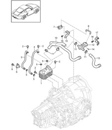 - PDK - Gearbox / heat exchanger / oil pipe / Water pipe 987C.2 Cayman 2009-12