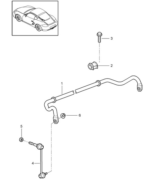 Anti-roll bar 987C.2 Cayman 2009-12