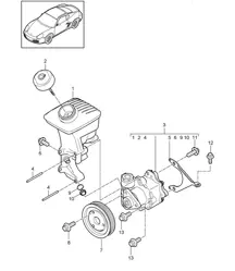 Power steering / Power-steering pump / Container 987C.2 Cayman 2009-12