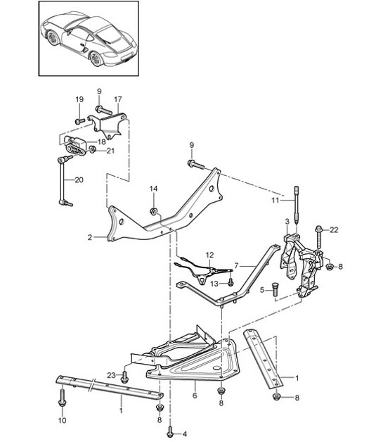 Diagram 501-001 Porsche 991 (911) MK2 2016-2019 Rear Axle