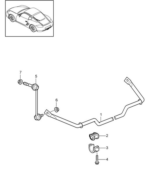 Diagram 501-003 Porsche 997 Carrera 4 3.6L 2005>> Hinterachse