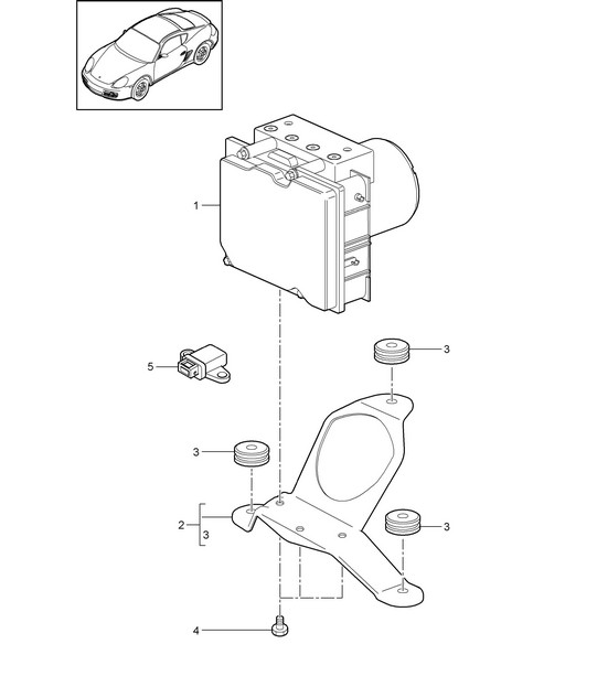 Hydraulic unit / anti-locking brake syst. -abs- / Control 987C.2 Cayman 2009-12