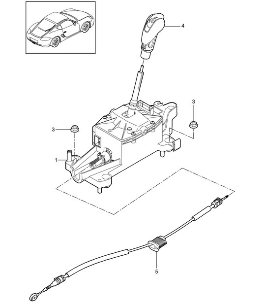Selector lever - PDK - (PR:250) 987C.2 Cayman 2009-12