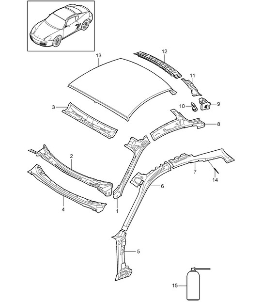 Roof / Scuttle 987C.2 Cayman 2009-12