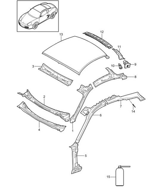Diagram 801-045 Porsche Cayman 718C (982C) 2017>> Body