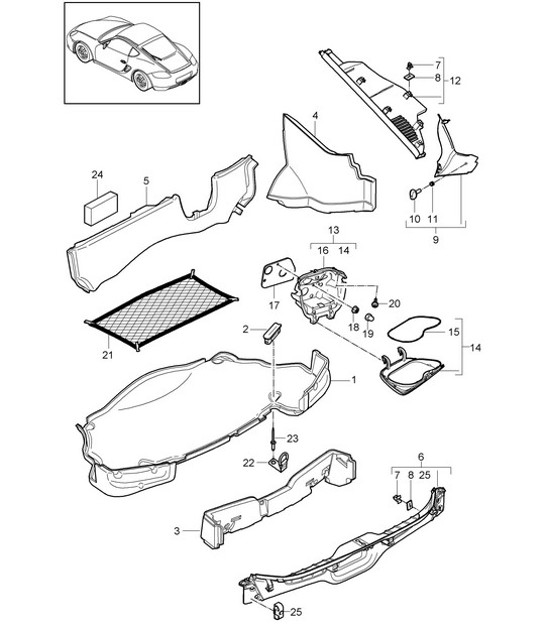 Diagram 807-001 Porsche 997 (911) MK1 2005-2008 Body