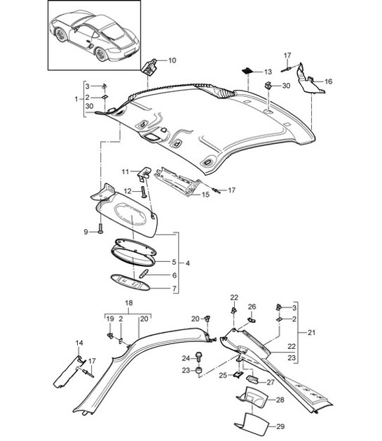 Diagram 807-008 Porsche Boxster 718 (982) 2017>> Body