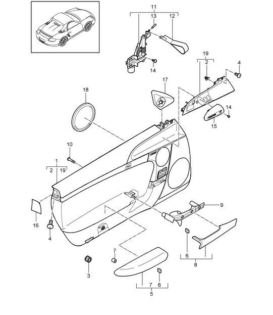 Door panel / Accessories (PR:779) 987C.2 Cayman R  2009-12