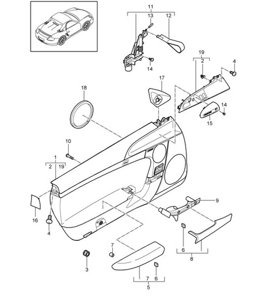 Diagram 807-011 Porsche Macan (95B) MK1 (2014-2018) Body