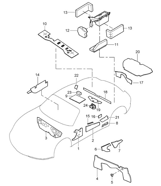 Body / Sound proofing 987C.2 Cayman 2009-12