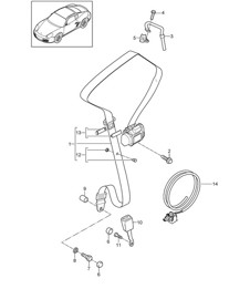 Three-point safety belt 987C.2 Cayman 2009-12