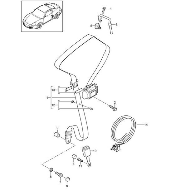Diagram 812-000 Porsche Cayman 987C / 981C (2005-2016) Body