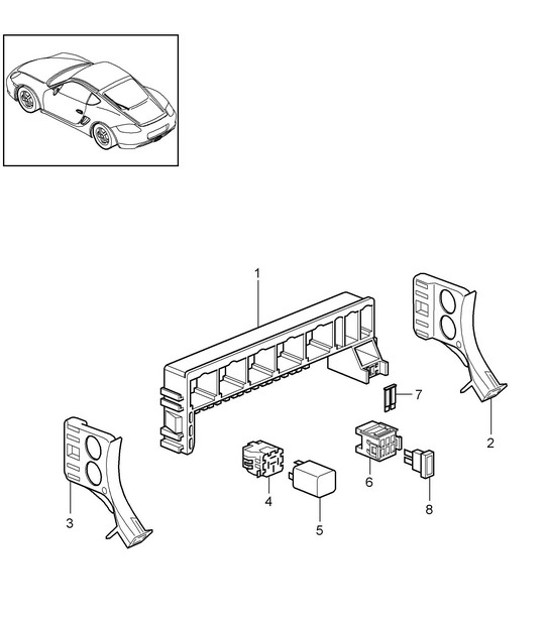 Diagram 902-001 Porsche Boxster 986/987/981 (1997-2016) Electrical equipment