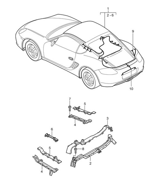 Diagram 902-020 Porsche 997 Carrera 4S 3.8L 2005>> Équipement électrique