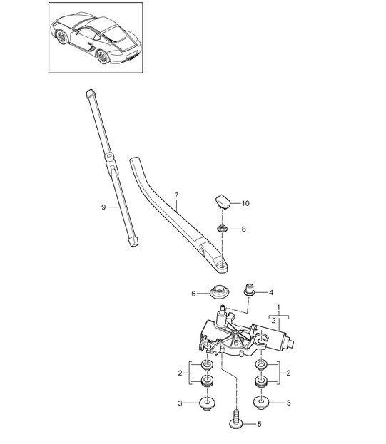 Rear window wiper (PR:425) 987C.2 Cayman 2009-12