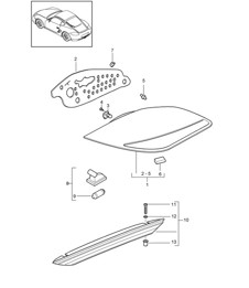 Rear light / Licence plate light / Additional brake light 987C.2 Cayman 2009-12