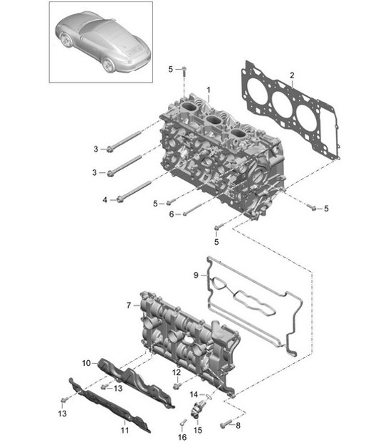 Diagram 103-000 Porsche 356 (1950-1965) Engine