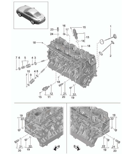 Cylinder head / Accessories / Valves 991.1 2012-16