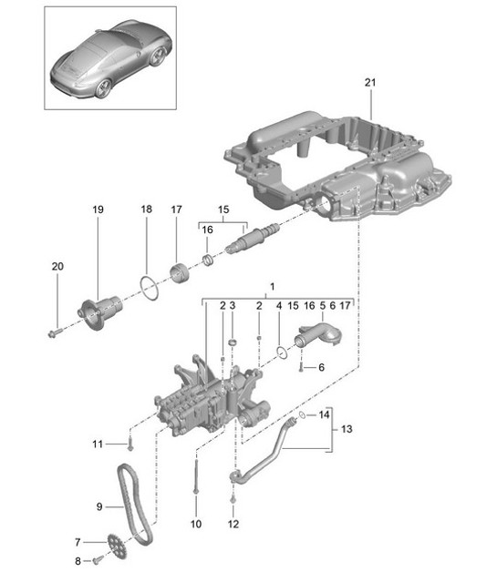 Diagram 104-000 Porsche Macan (95B) MK1 (2014-2018) Engine