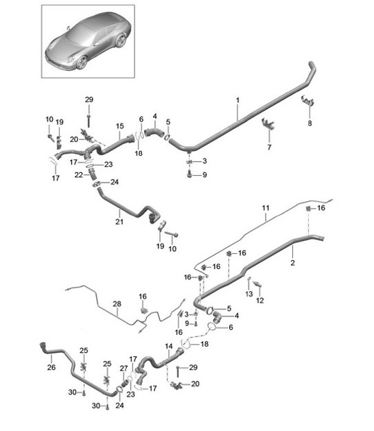 Diagram 105-010 Porsche Macan (95B) MK1 (2014-2018) Engine