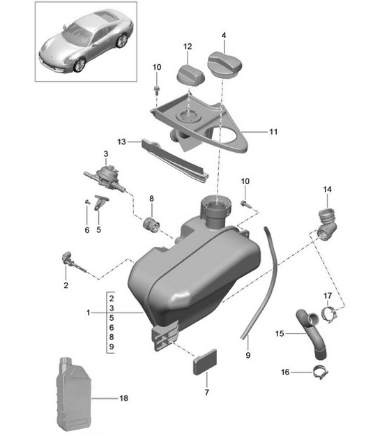 Diagram 105-020 Porsche Macan (95B) MK1 (2014-2018) Engine