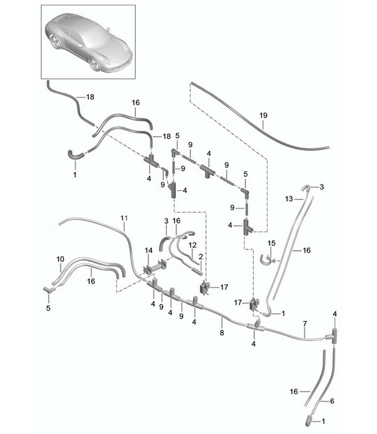 Vacuum system / Engine - A103 - 991.1 3.8L 2012-16
