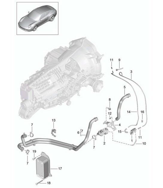 Diagram 302-015 Porsche Cayenne S V6 3.0L Ibrida 380 CV Trasmissione