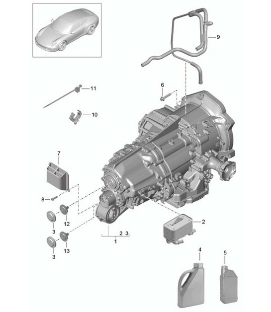 Diagram 320-000 Porsche Boxster 986/987/981 (1997-2016) Transmission