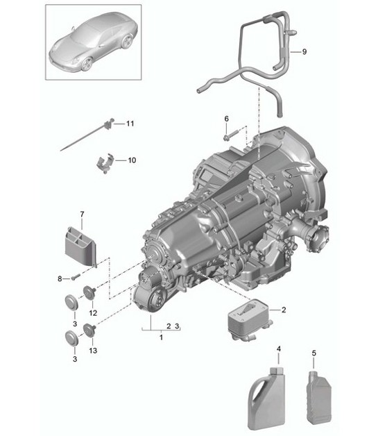 Diagram 320-000 Porsche Boxster 986 2.7L 2003-04 Transmission