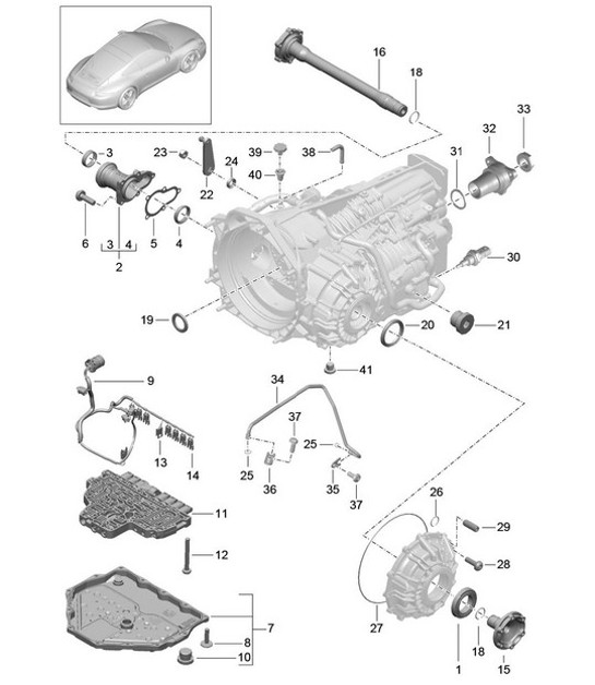 Diagram 320-005 Porsche 997 (911) MK1 2005-2008 Transmission