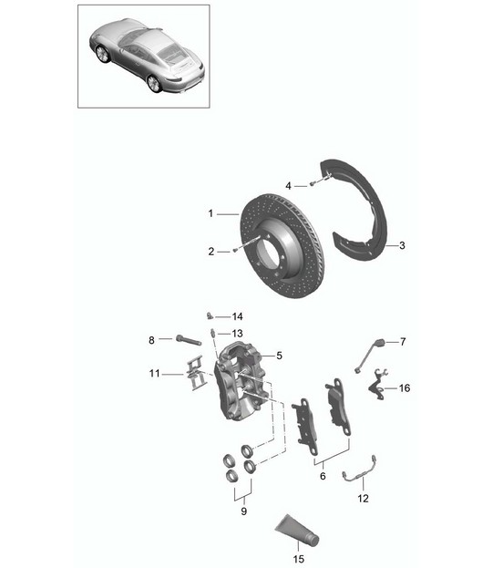 Disc brake / Rear axle - Carrera 4, Carrera 4S, 4 GTS - 991.1 2012-16